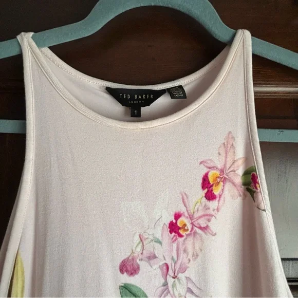 TED BAKER LONDON Floral Tropical Print
Sleeveless Midi Dress Size 1 (US 2-4) - Picture 4 of 10